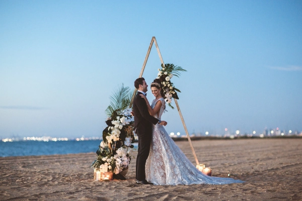 Sunset beach wedding ceremonies