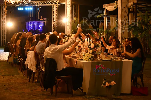 ceremony setup on beach pier in Larena beach Antalya