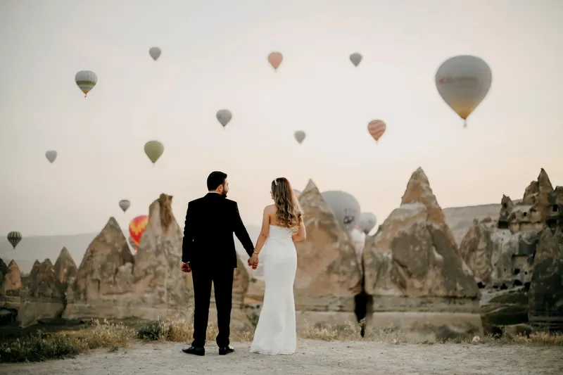 A charming terrace at a Cappadocia wedding venue, showcasing a romantic setting for intimate receptions.