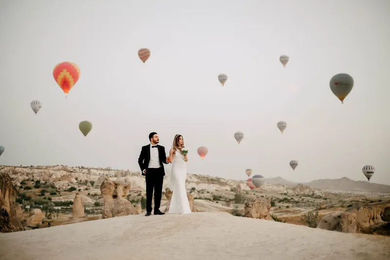 Guests enjoying a beautifully arranged welcome night event as part of a multi-day wedding in Cappadocia, showcasing local culture and hospitality.
