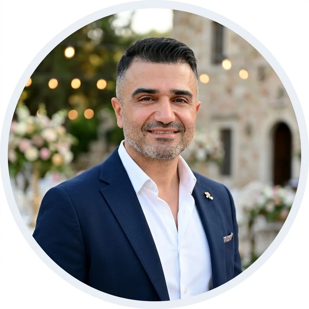 Hakan Turan, founder and lead wedding planner at Ramarossi in Antalya